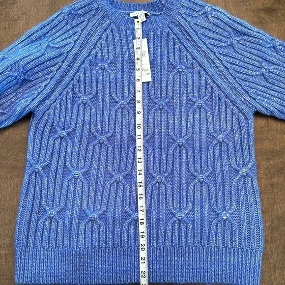 Topshop Knitted Cable Raglan Sweater Size 4-6 in Blue - Picture 11 of 13